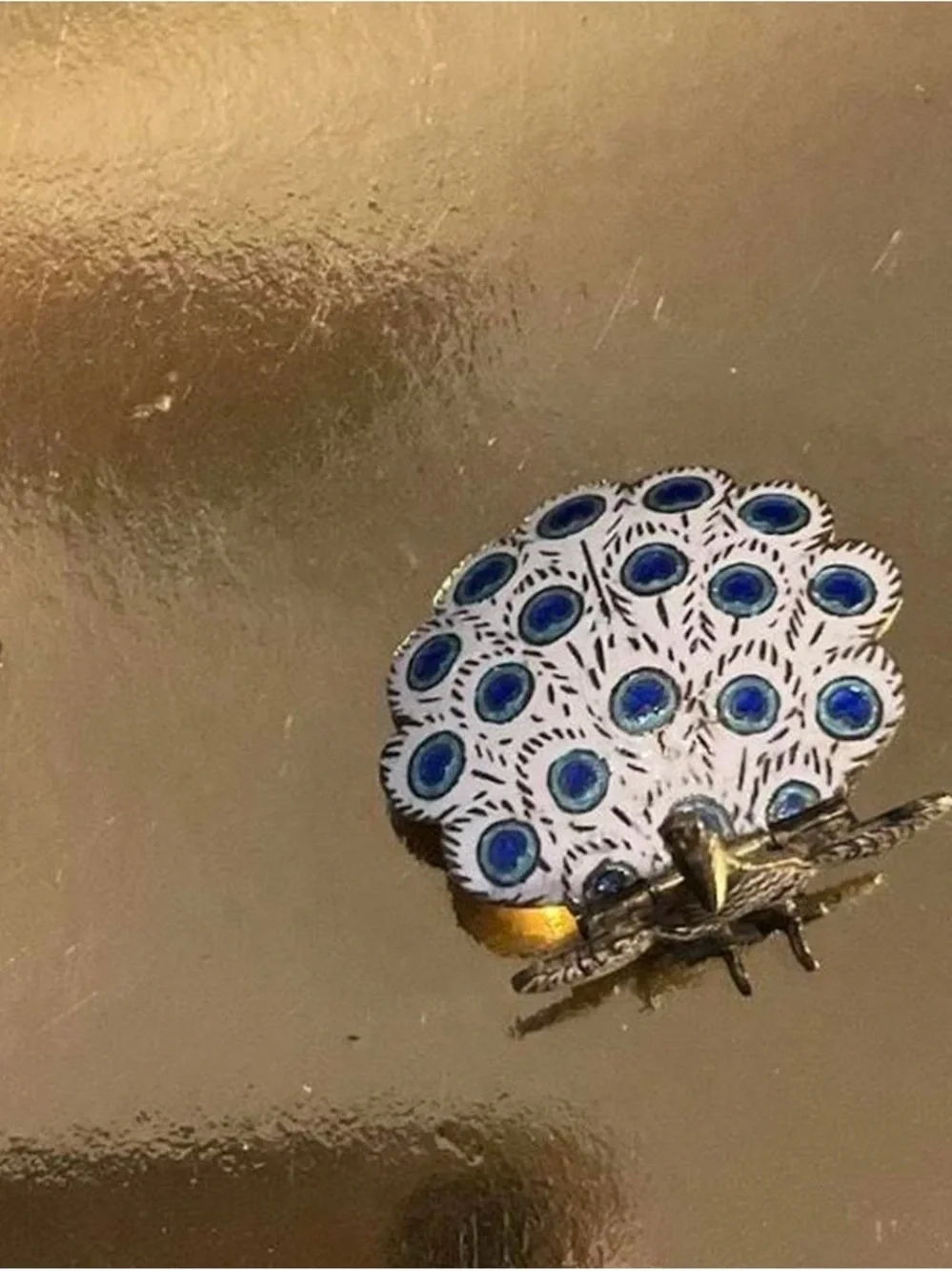Vintage‎ silver peacock brooch and earrings